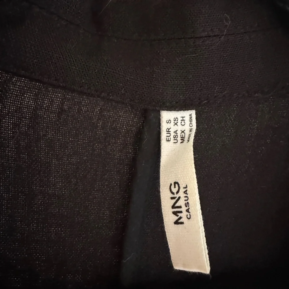 Mango Long Black linen jacket - Picture 5 of 9